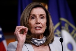 FILE - House Speaker Nancy Pelosi of California speaks during a news conference on Capitol Hill in Washington, Aug. 13, 2020.