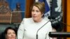La gobernadora de Massachusetts, Maura Healey, pronuncia su discurso inaugural en la Cámara de Representantes, el 5 de enero de 2023, en Boston, EEUU. 