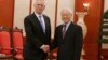 U.S. Secretary of Defense Jim Mattis, left, shakes hands with Vietnam's Communist Party General Secretary Nguyen Phu Trong before holding talks in Hanoi, Vietnam, Jan. 25, 2018.