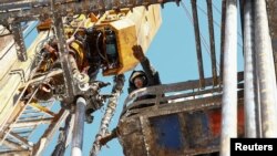 Operaciones en un pozo de petróleo de Yarakta, en la región rusa de Irkutsk, el 11 de marzo de 2019.
