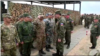 Military members salute a Russian general during joint military exercises of the Shanghai Cooperation Organization (SCO) in Russia's Orenburg region, in an image from video released by Pakistan Army’s media wing ISPR.