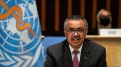 ARCHIVO - El director general de la OMS, Tedros Adhanom Ghebreyesus, habla durante la Asamblea Mundial de la Salud en Ginebra, el 24 de mayo de 2021.