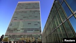 FILE - U.N. headquarters in New York.