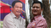 ​លោកនាយ​​ឧត្តម​សេនីយ៍ គន់ គីម (ឆ្វេង) ទេស​រដ្ឋមន្ដ្រី​ទទួល​បន្ទុក​បេសកកម្ម​ពិសេស និងឧកញ៉ា ទ្រី ភាព (ស្តាំ)។ (អូន ឆេងប៉រ/VOA និង Courtesy photo: Globalwitness.org)