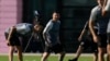Leo Messi junto a Sergio Busquets y otros compañeros del Inter Miami durante la sesión de entrenamiento este martes 18 de julio de 2023 en Fort Lauderdale, Florida.
