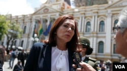 La canciller del gobierno transitorio de Bolivia, Karen Longaric, dirigió una carta a su homólogo de Argentina, el martes 14 de enero de 2020.