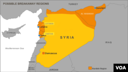 Syria map, Tartus and Latakia