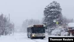 La escena de la tormenta invernal en Denver, el 14 de marzo del 2021. 