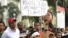 Ribuan masyarakat Batak melakukan demonstrasi di depan DPRD Sumut menolak pemusnahan babi, Senin 10 Februari 2020. (Courtesy: Anugrah Andriansyah)