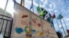 A mural for the Street Art for Mankind event outside the United Nations Headquarters, Sept. 21, 2024. 