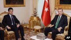 Serokwezîr Recep Tayyîp Erdogan û Serokwezîrê Herêma Kurdistana Îraqê Nêçîrvan Barzanî (Arşîv)