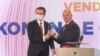 Kosovo, Pristina, prime minister Albin Kurti giving the grants and awards to the municipalities