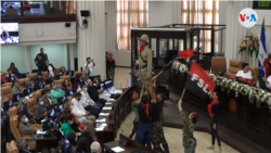 Durante la aprobación de la ley se realizó una coreografía exaltando al general Sandino. [Foto: VOA/Donaldo Hernández]