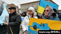UKRAINE -- A rally dedicated to the Day of resistance of the Crimea. Henichesk (Kherson Oblast), 26Feb2019
