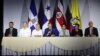 Los cancilleres de la ADD se reunieron con los opositores venezolanos Rafael de la Cruz y David Smolansky, a quienes ratificaron su apoyo a la democracia y la defensa de los derechos humanos en Venezuela. Foto: VOA.