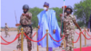 Shugaba Muhammadu Buhari yayin ziyararsa a Borno (Facebook/Bashir Ahmad).
