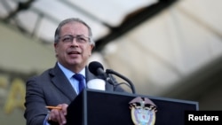 El presidente de Colombia, Gustavo Petro, durante una ceremonia en la Escuela de Cadetes Militares José María Córdova en Bogotá, el 31 de mayo de 2024.
