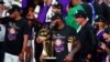 Les Los Angeles Lakers fêtent leur titre de champions NBA 2020, USA, le 11 octobre 2020.
