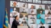 South Korean President Moon Jae-in holds an online New Year news conference in Seoul, Jan. 18, 2021.